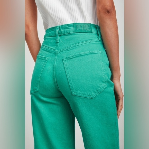 New! Rails The Getty High Rise Wide Leg Jeans in Emerald Green Size 25 🤍 - Picture 4 of 14
